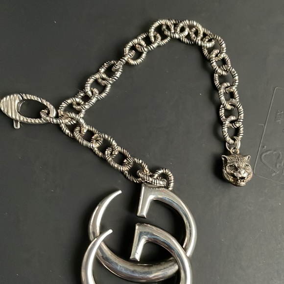 Authentic Gucci Runway Logo GG Sterling Silver Adjustable Necklace - Picture 6 of 13
